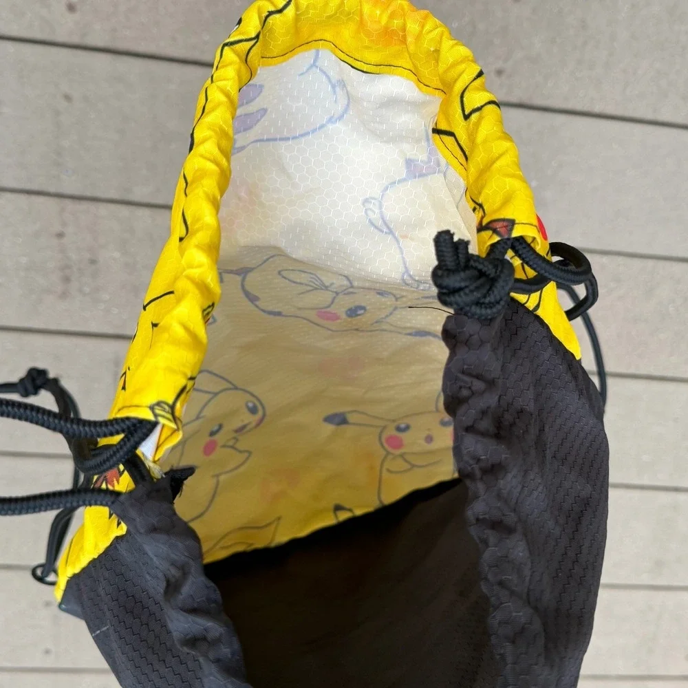 Pokemon Pikachu Drawstring Backpack Yellow Gym Sack Cinch Bag Nintendo Kids